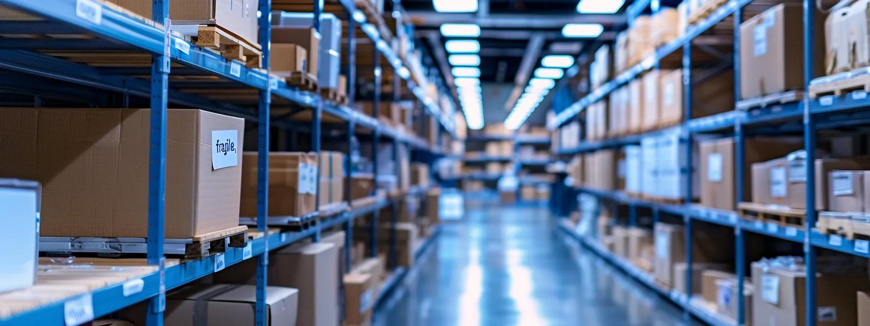 a well-organized office space showcases neatly stacked boxes labeled 